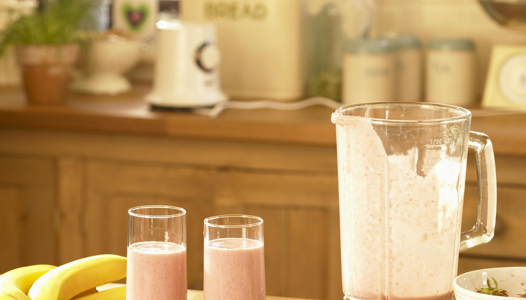 Freshly made fruit smoothies.