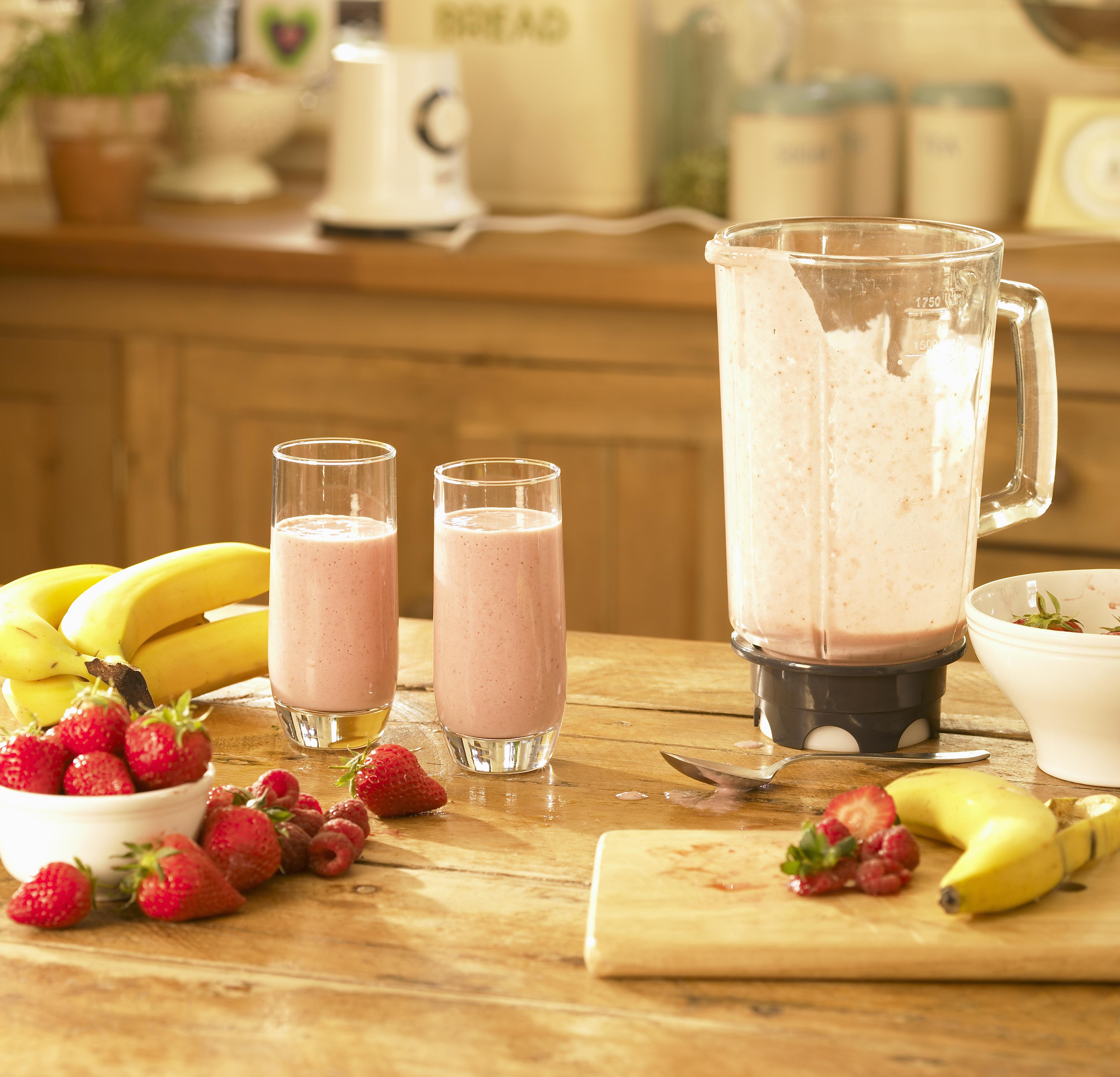 Freshly made fruit smoothies.