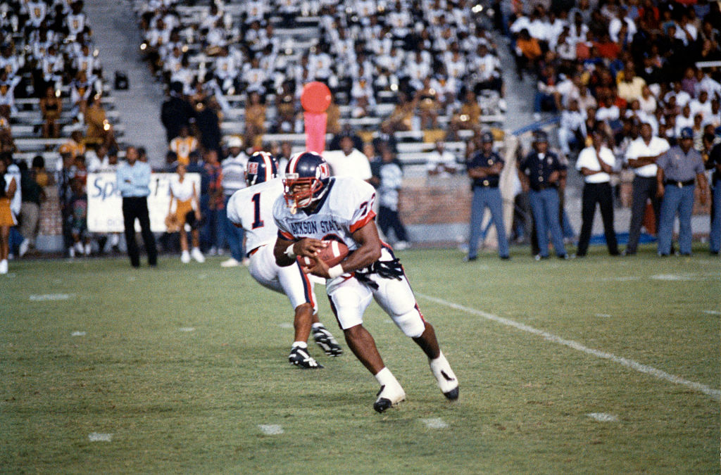 Jackson State University Football Players during a game 1996