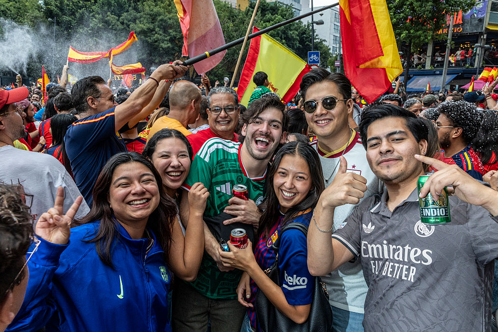 Fans Of Spain Celebrate Winning The FIFA World Cup 2026 Against Argentina